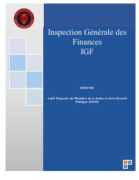 IGF Mission Summary: Audit financier du Ministère de la Justice et de la Sécurité Publique (MJSP)