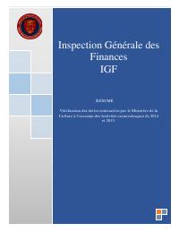 IGF Mission Summary: Vérification des dettes contractées par le Ministère de la Culture à l'occasion des festivités carnavalesques de 2014 et 2015