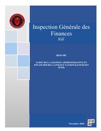 (2020-11) IGF Mission Summary (November 2020): Audit de la gestion administrative et financier de la police nationale d'haiti (PNH)