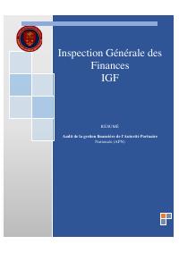 IGF Mission Summary: Audit de la gestion financière de l'Autorité Portuaire Nationale (APN)