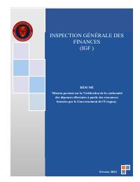 (2023-02) IGF Mission Summary (February 2023): Mission portant sur la Vérification de la conformité des dépenses effectuées à partir des ressources fo