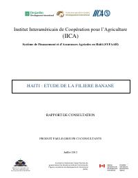 Haiti: Banana Value Chain Study
