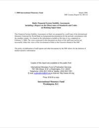 (2008) Haiti Financial System Stability Assessment