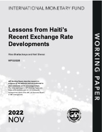 (2022) Lessons from Haiti's Recent Exchange Rate Developments