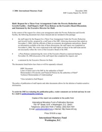 (2006) Haiti Request for PRGF Arrangement