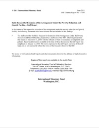 (2011) Haiti Request for Extension of PRGF Arrangement