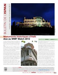 (2011-10) Bulletin of the ISPAN, Special Issue: Haitian Historic Monuments Elected to the WMF Watch 2012