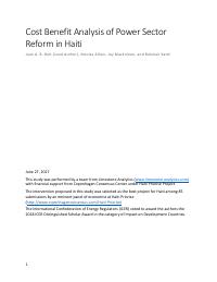 (2017-06) Cost Benefit Analysis of Power Sector Reform in Haiti