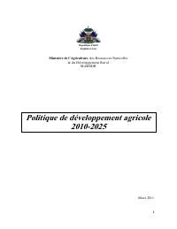 Agricultural Development Policy 2010-2025