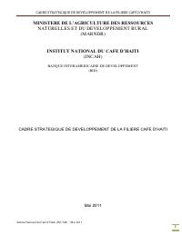 (2011-05) Strategic Framework for the Development of Haiti's Coffee Sector