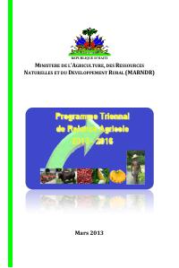 (2013-2016) Three-Year Agricultural Relaunch Program 2013-2016