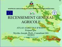 Agricultural Atlas of Haiti: Presentation