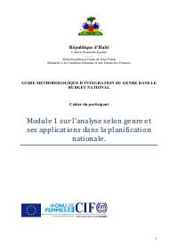 (2014) Methodological Guide for Integrating Gender into the National Budget