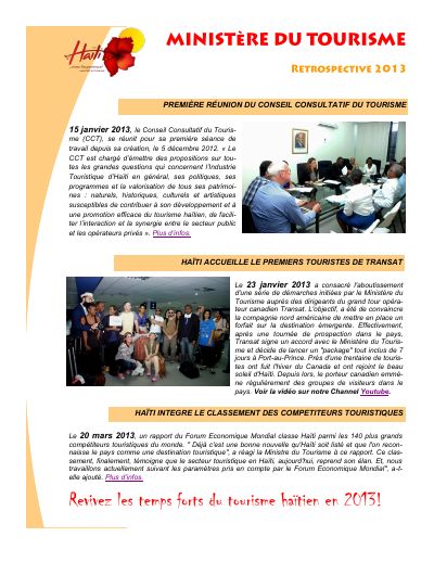 Ministry of Tourism: 2013 in Review