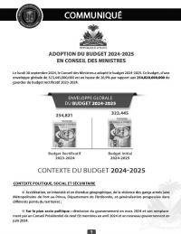 (FY2024-2025) Adoption of the Budget in the Council of Ministers