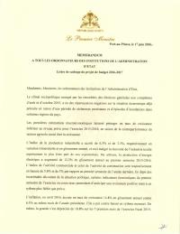 (2016-06) Budget framing memorandum for the 2016-2017 finance law