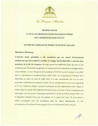 (2022-04) Prime Minister's Budget Framework Letter for FY 2021-2022