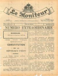 (1987) Constitution of the Republic of Haiti (1987), Le Moniteur official reproduction — Titles I-III: the Republic, nationality, and fundamental citizen rights