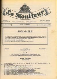 (1996-08-20) Lwa ki enstitiye "Kontribisyon nan Fon Jesyon ak Devlopman Kolektivite Teritoryal yo" (CFGDCT)