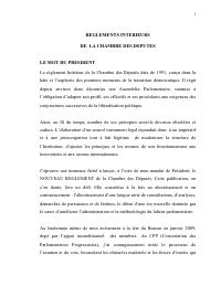(2009) Nouvo Règleman Entèn Chanm Depite yo, ki ranplase règleman 1991 la