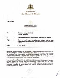 (2020) Circular on Mobilizing Public Procurement Commission Expertise Amid COVID-19