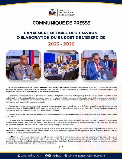 FY2025-2026 Budget: Official Launch of Its Preparation