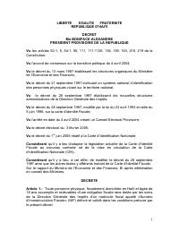 (2005) Decree Establishing the Tax Identification Number (NIF) and Tax Identification Card