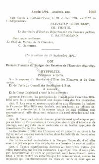 (FY1895) Lwa ki fikse bidjè depans ekzèsis 1894-1895 (Bilten lwa ak zak, ane 1894)