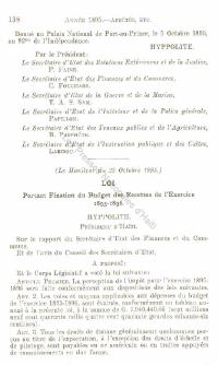 (FY1896) Lwa ki fikse bidjè resèt ekzèsis 1895-1896 (Bilten lwa ak zak, ane 1895)