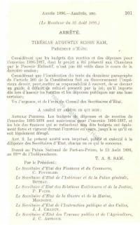 (FY1897) Zak bidjetè ekzèsis 1896-1897 (Bilten lwa ak zak, ane 1896)