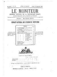 (FY1930) Bidjè jeneral ekzèsis 1929-1930 (Le Moniteur, No 78, 30 septanm 1929)