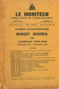 (FY1960) General Budget for the 1959-1960 Financial Year (Le Moniteur, 114th year)
