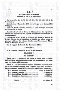 (FY1973) Lwa ki fikse vwa ak mwayen bidjè jeneral ekzèsis 1972-1973 (Le Moniteur)