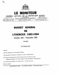 (FY1983-1984) General Budget of the Republic of Haiti