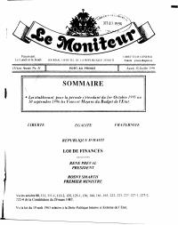 (1996-07) General Budget of the Republic of Haiti, Fiscal Year 1995-1996