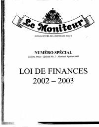 (2003-07) General Budget of the Republic of Haiti, Fiscal Year 2002-2003