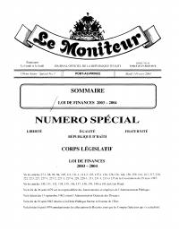 (2004-02) General Budget of the Republic of Haiti, Fiscal Year 2003-2004