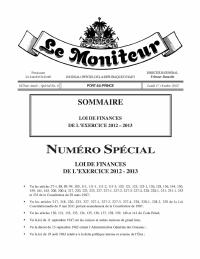 (2012-10) General Budget of the Republic of Haiti, Fiscal Year 2012-2013
