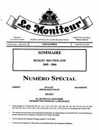 (FY2006) Revised Budget of the Republic of Haiti