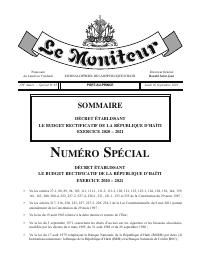 (FY2021) Dekr ki Etabli Bidjè Rektifikatif Repiblik Ayiti a pou Ane Fiskal 2020-2021