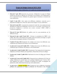 (2023) Timetable for Preparing and Publishing Haiti's 2023-2024 General State Budget