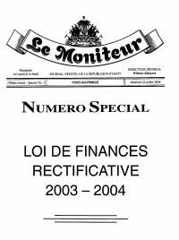 (2004-06) Revised Budget of the Republic of Haiti, Fiscal Year 2003-2004