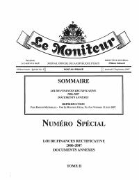 (2007-09) Revised Budget of the Republic of Haiti, Fiscal Year 2006-2007