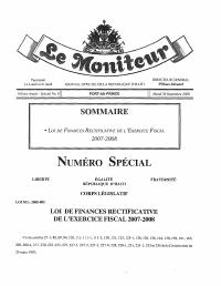 (2008-09) Revised Budget of the Republic of Haiti, Fiscal Year 2007-2008