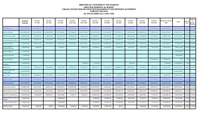 FY2025-2026 TEREDA, revised edition: table of revenue collected and expenditure authorized, 1 October to 31 August 2026