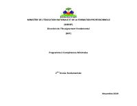 Minimum Competencies Programme: 2nd Year of Fundamental Education