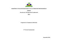 Minimum Competencies Programme: 3rd Year of Fundamental Education