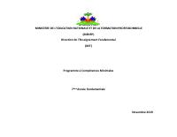 Minimum Competencies Programme: 7th Year of Fundamental Education