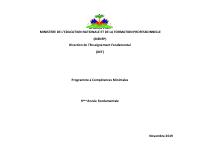 Minimum Competencies Programme: 9th Year of Fundamental Education