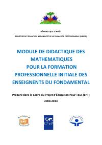 Module for the Accelerated Initial Training of Primary Teachers: Didactics of Mathematics
